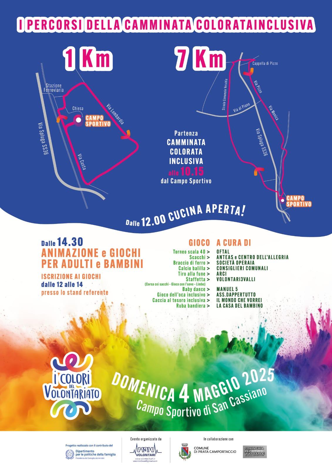 I percorsi della camminata colorata inclusiva